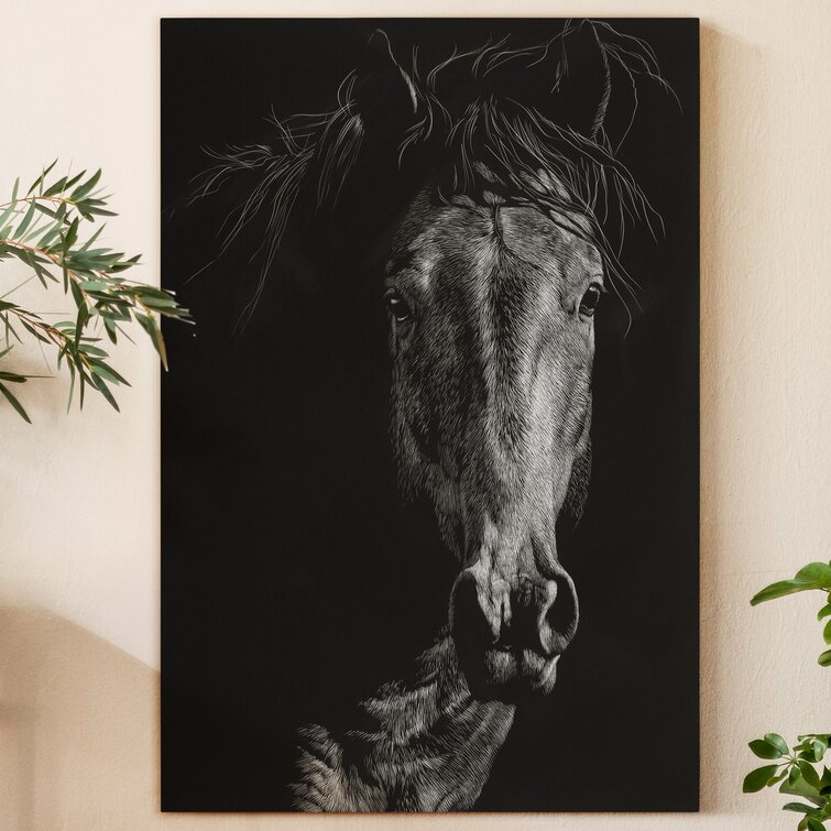 Wild Scratchboard VI Framed On Canvas Painting